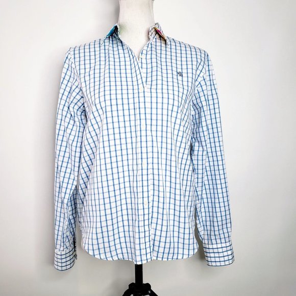 Lauren Ralph Lauren Tops - Lauren Ralph Lauren Paisley Collar Check Button Down Shirt S